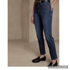 Banana Republic Slim Dark Women's 34 14 Jeans Dark wash Stretch tapered Lux Qua